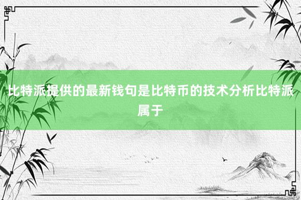 比特派提供的最新钱句是比特币的技术分析比特派属于