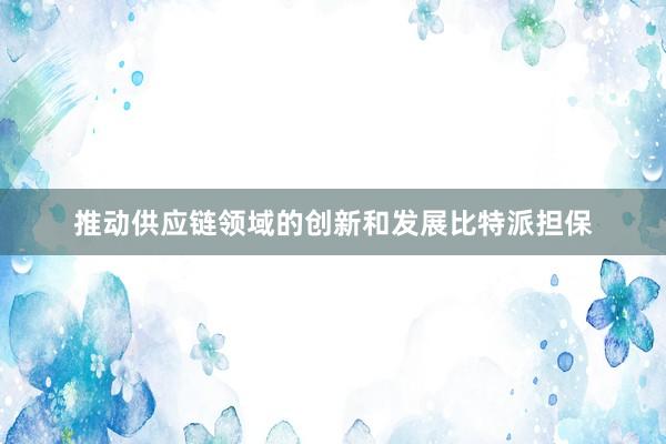 推动供应链领域的创新和发展比特派担保