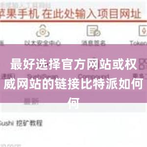 最好选择官方网站或权威网站的链接比特派如何